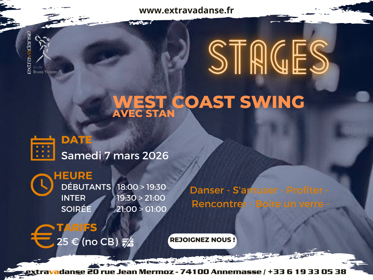 Stages WCS/Rock & soirées&nbsp;: Samedi 7 mars et toutes les dates à venir